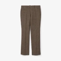 Check Wool Linen Blend Sloane Tailored Trousers