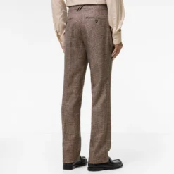 Check Wool Linen Blend Sloane Tailored Trousers