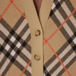Check Wool Mohair Blend Cardigan