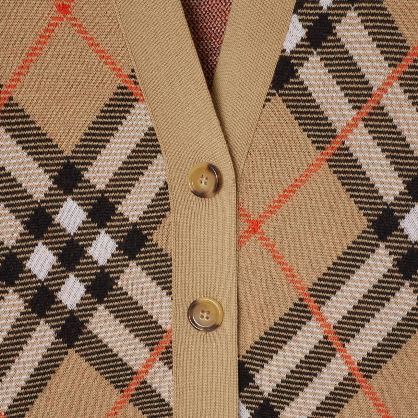 Check Wool Mohair Blend Cardigan