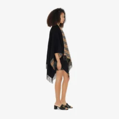 Check Wool Reversible Cape