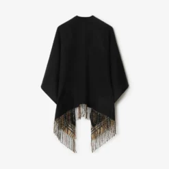 Check Wool Reversible Cape