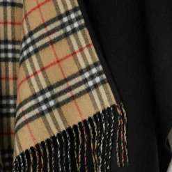 Check Wool Reversible Cape