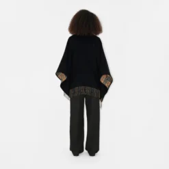 Check Wool Reversible Cape