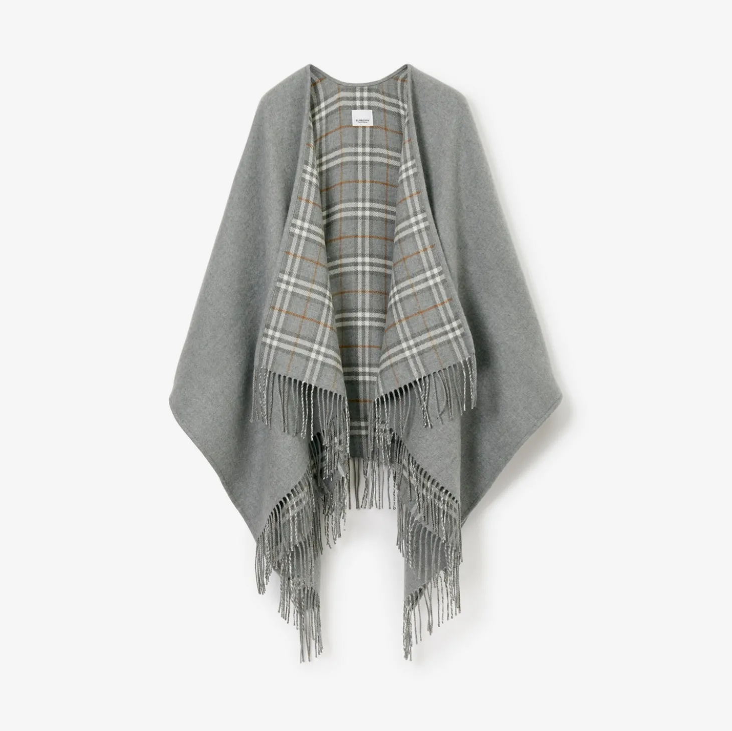 Check Wool Reversible Cape