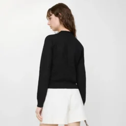 Check Wool Silk Cardigan