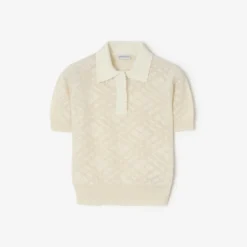 Check Wool Silk Polo Shirt