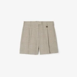 Check Wool Tailored Shorts