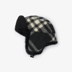 Check Wool Trapper Hat
