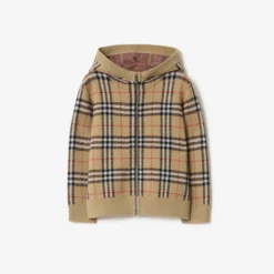 Check Wool Zip Hoodie