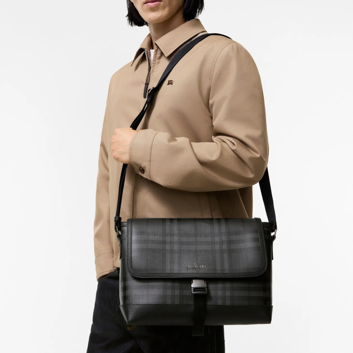 City Check Messenger Bag