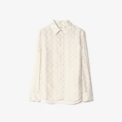Classic Fit Knight Checkerboard Silk Shirt