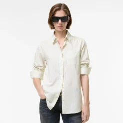Classic Fit Striped Silk Cotton Shirt