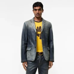 Coated Denim Tailored Jacket
