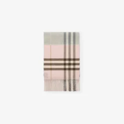 Contrast Check Cashmere Scarf