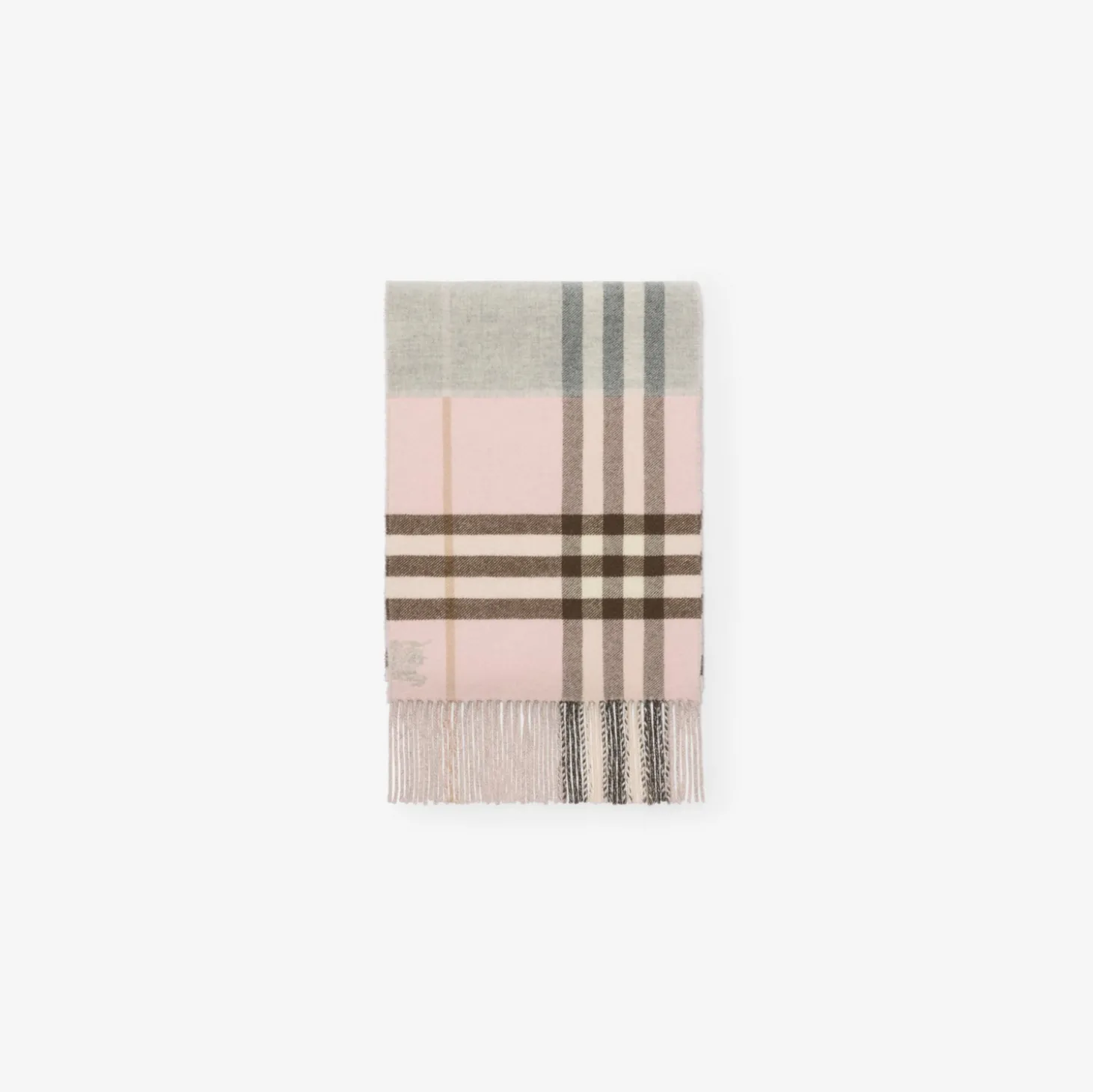 Contrast Check Cashmere Scarf