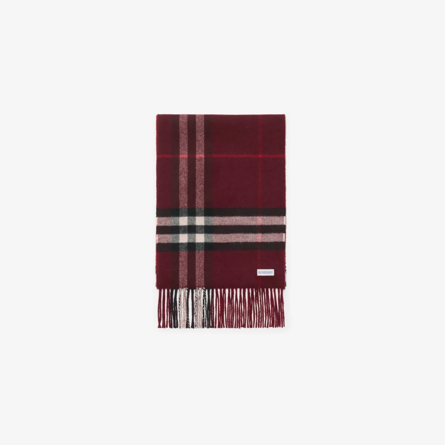 Contrast Check Cashmere Scarf