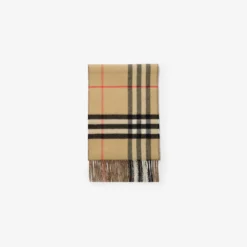 Contrast Check Cashmere Scarf