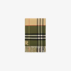 Contrast Check Cashmere Scarf