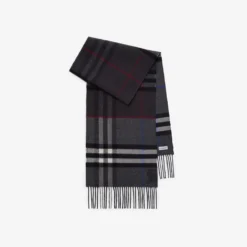 Contrast Check Cashmere Scarf