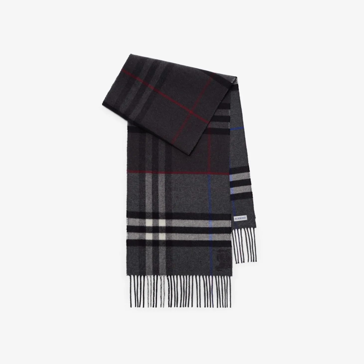 Contrast Check Cashmere Scarf