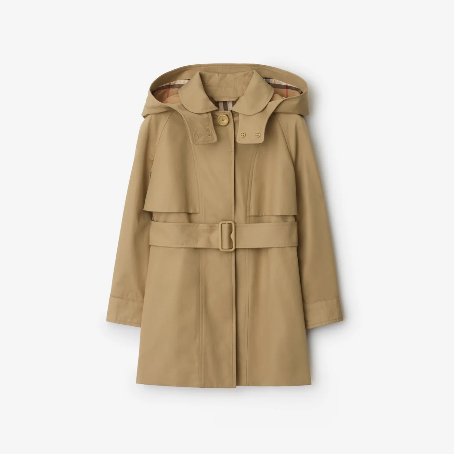 Cotton Hooded Trench Coat