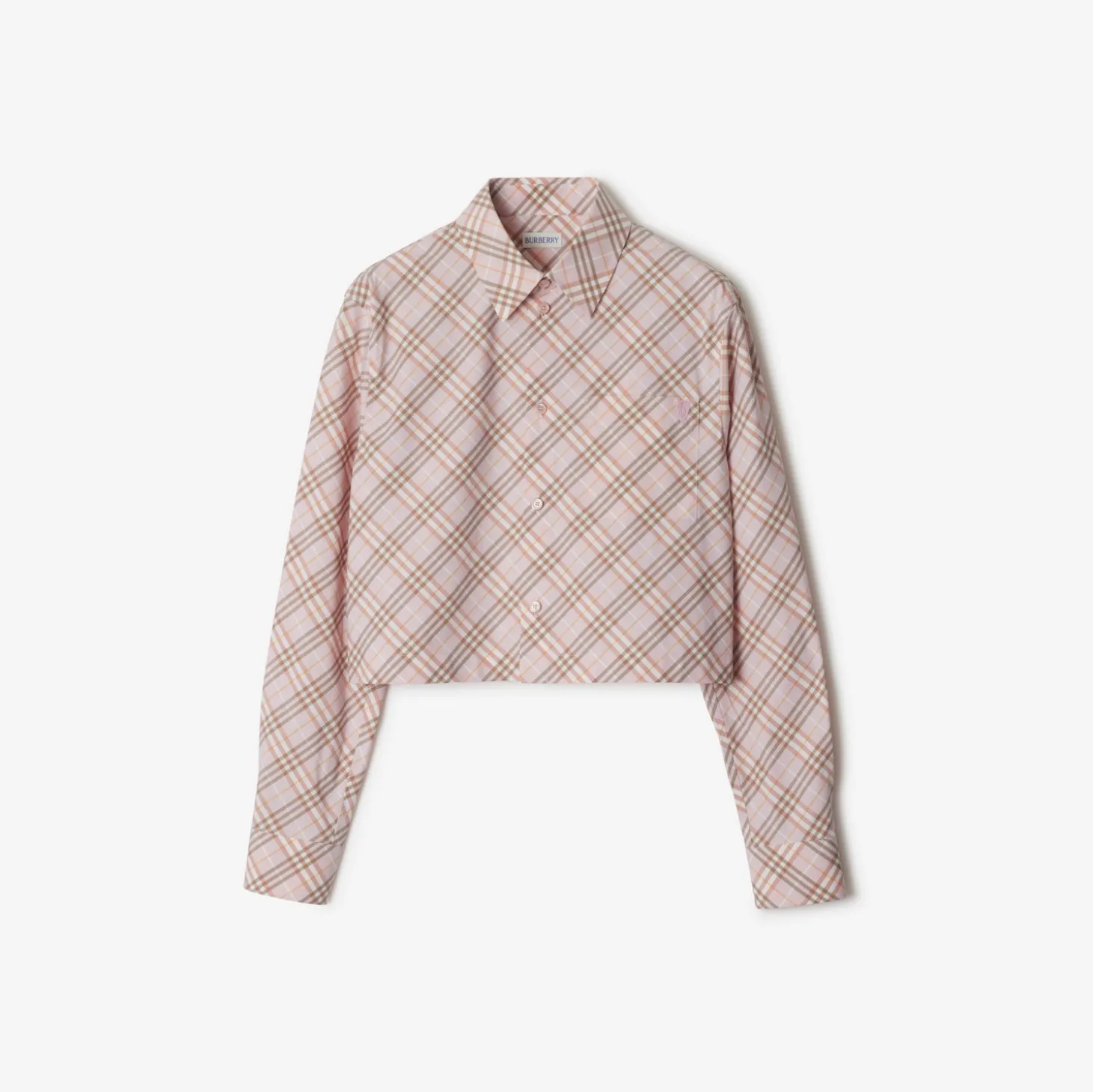 Cropped Check Cotton Shirt