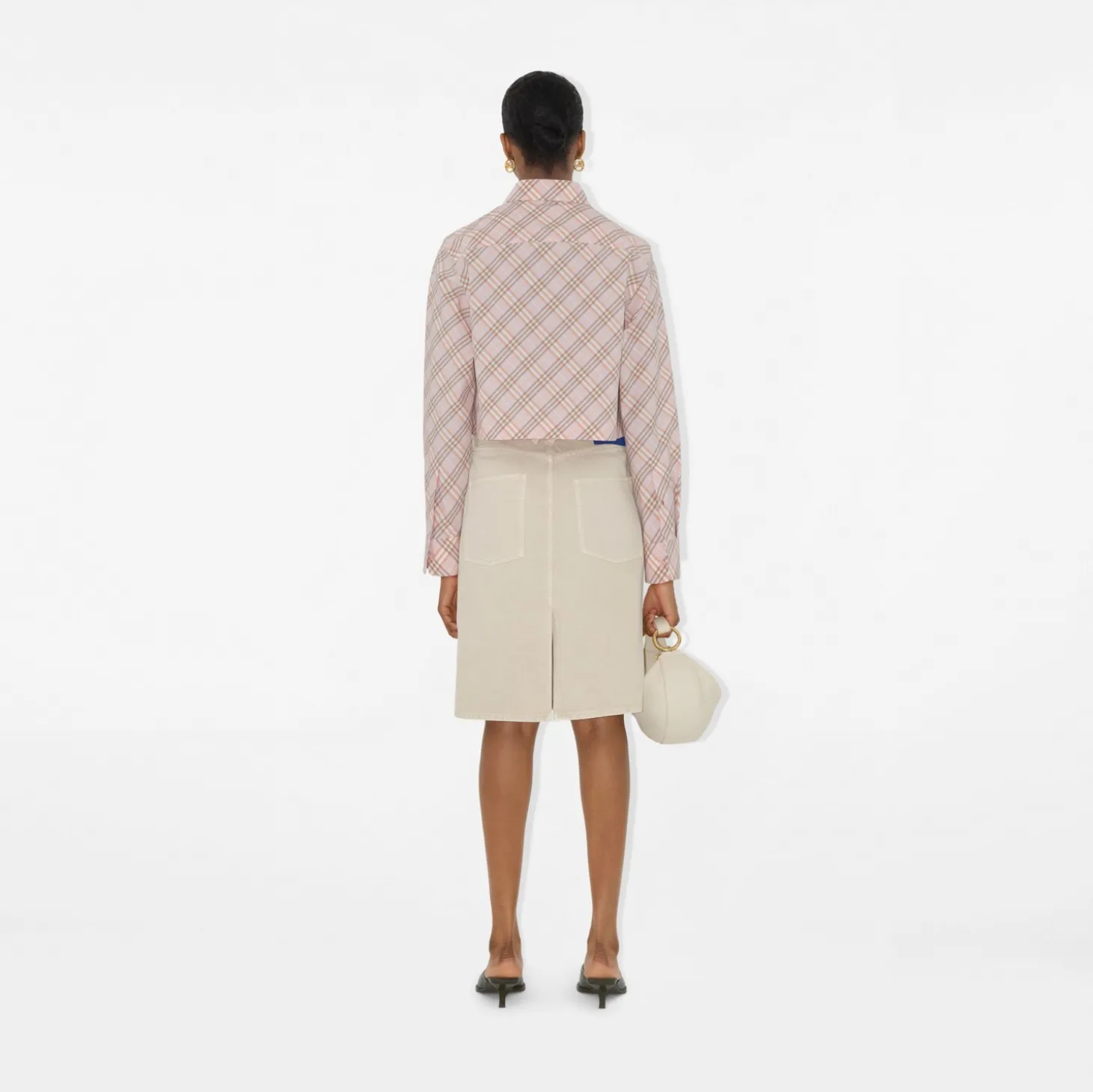 Cropped Check Cotton Shirt