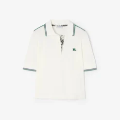 Cropped Cotton Tennis Polo Shirt
