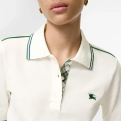 Cropped Cotton Tennis Polo Shirt