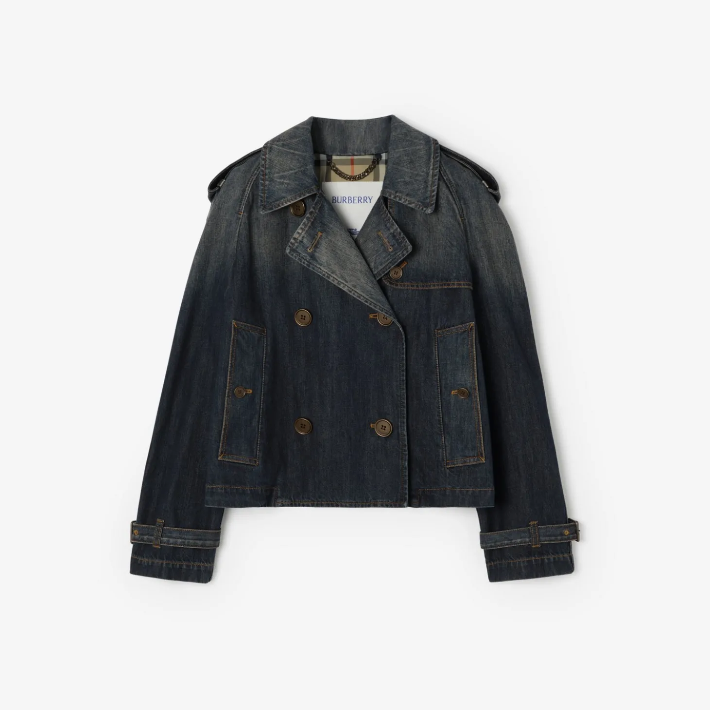 Cropped Denim Mayfair Trench Jacket