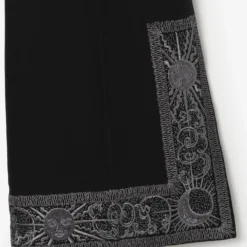 Cropped Embroidered Wool Silk Flared Trousers