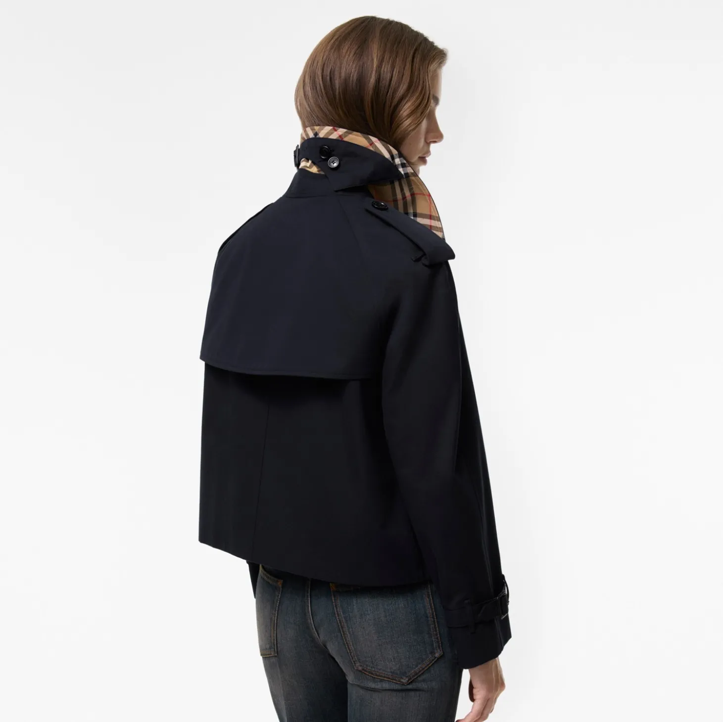 Cropped Gabardine Mayfair Trench Jacket
