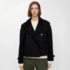 Cropped Gabardine Mayfair Trench Jacket