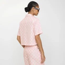 Cropped Knight Checkerboard​ Cotton Shirt