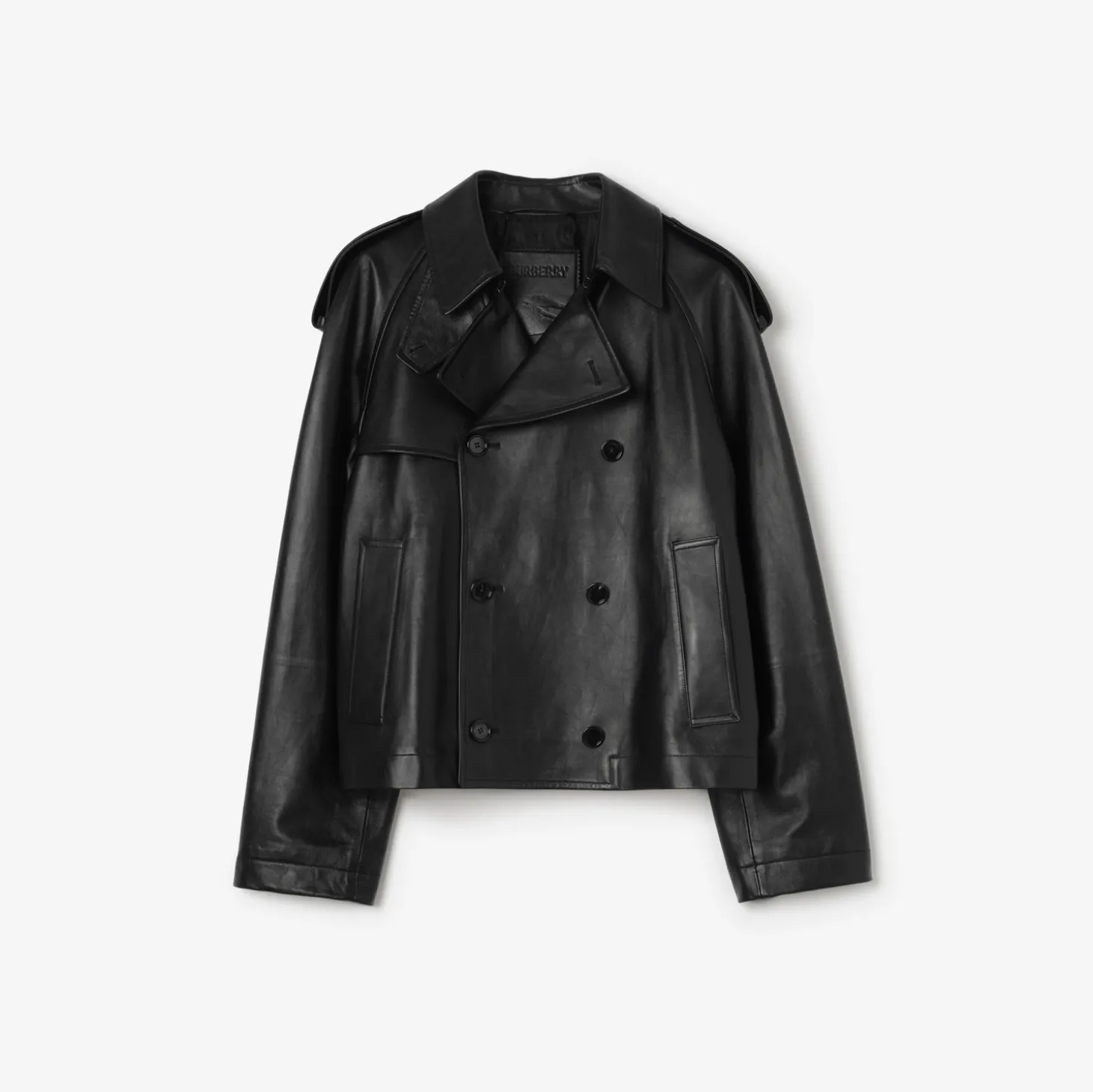 Cropped Leather Leadenham Trench Coat