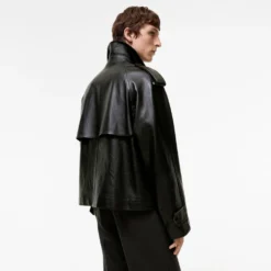 Cropped Leather Leadenham Trench Coat