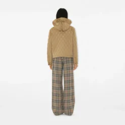 Cropped Quilted Nylon Hooded Jacket