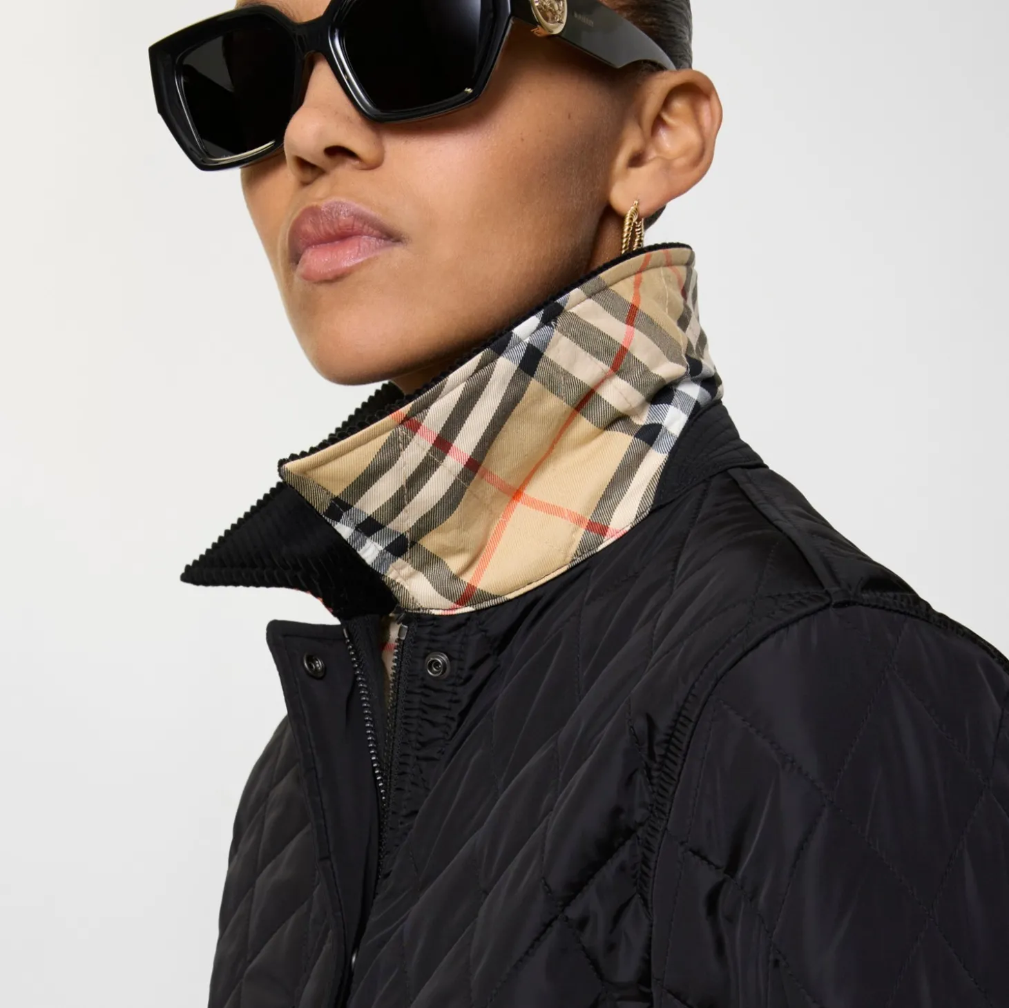 Cropped Quilted Nylon Jacket