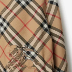 Cropped Reversible Check Hooded Jacket