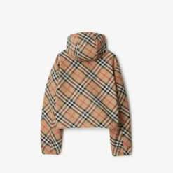 Cropped Reversible Check Jacket
