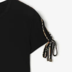 Cropped Tie-sleeve Cotton T-shirt