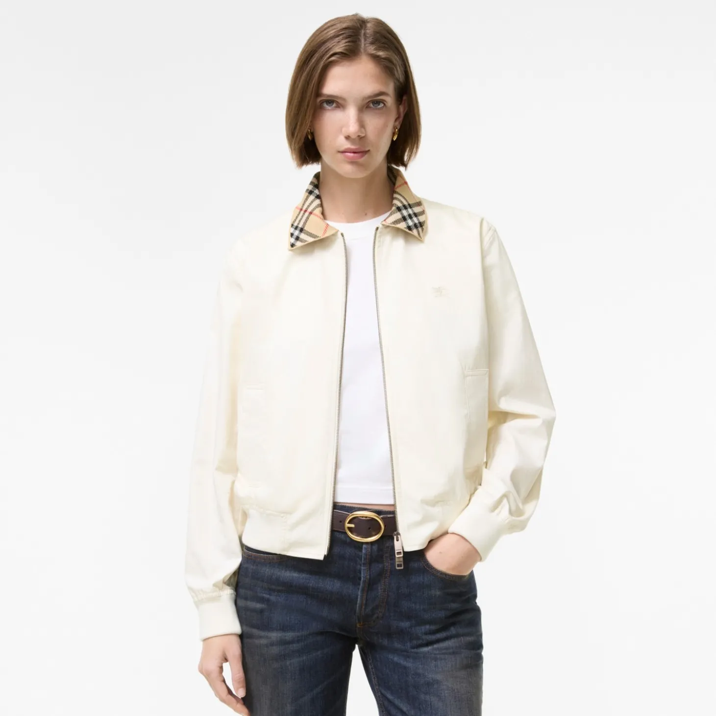 Cropped Tropical Gabardine Hayfield Harrington Jacket