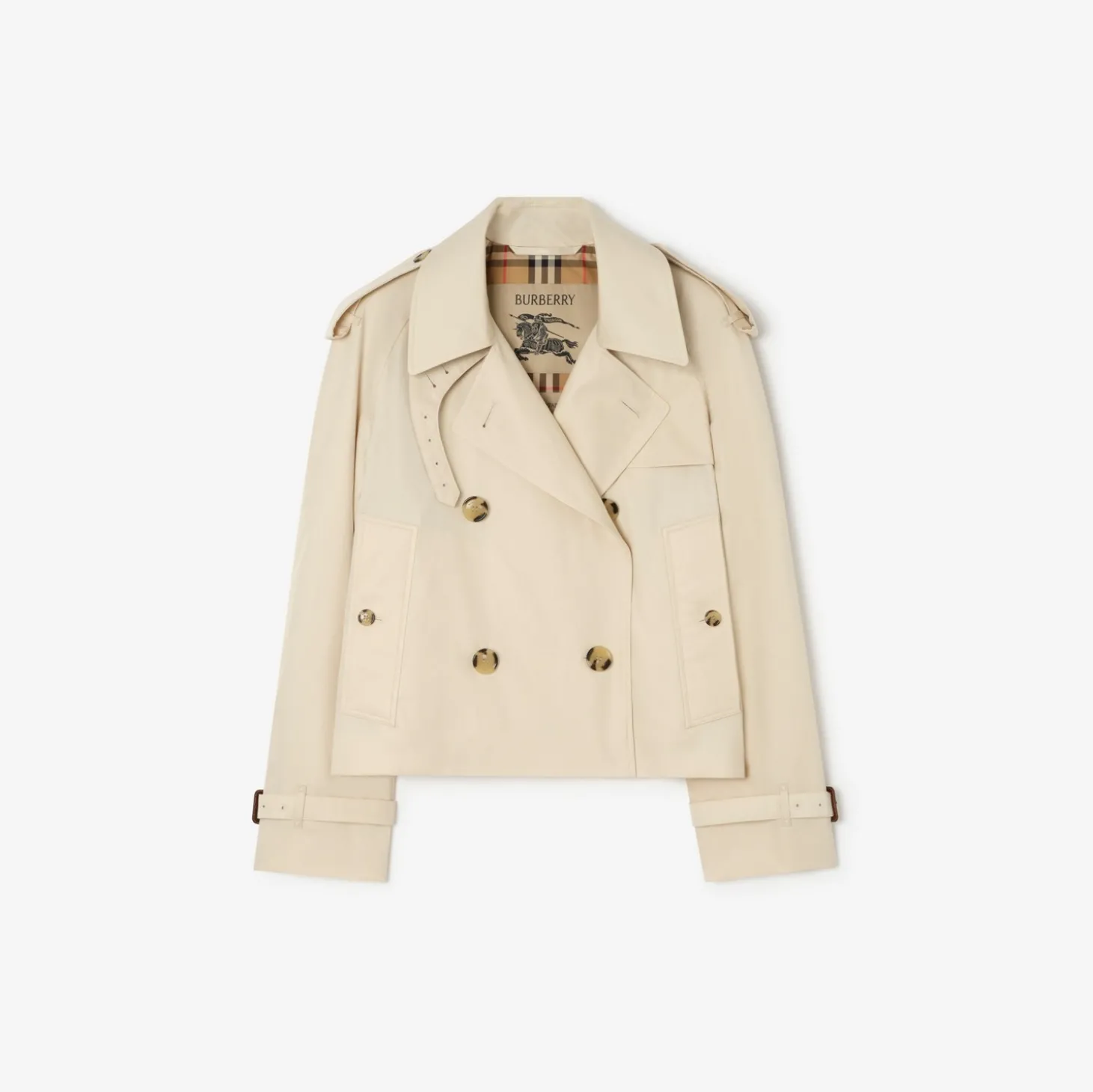 Cropped Tropical Gabardine Mayfair Trench Jacket
