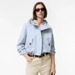 Cropped Tropical Gabardine Parka