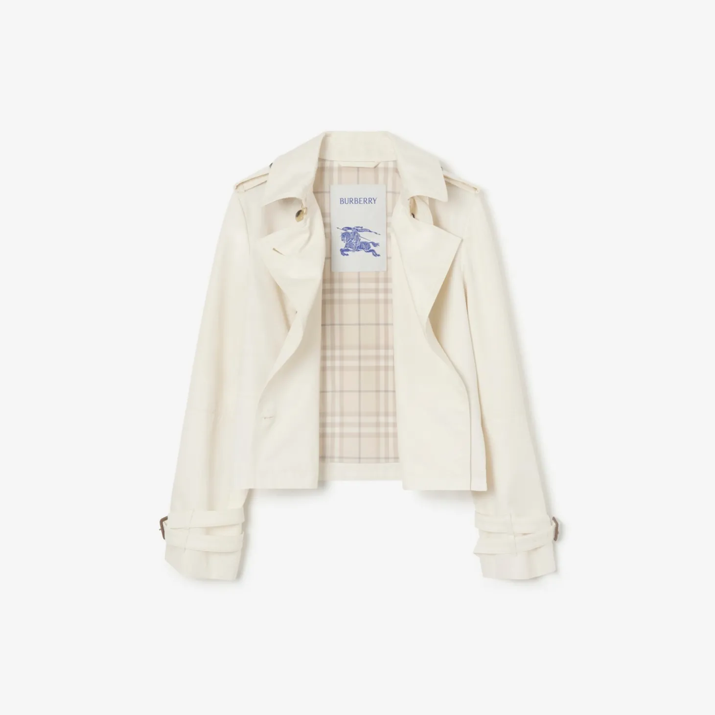 Cropped Tropical Gabardine Swarby Trench Jacket
