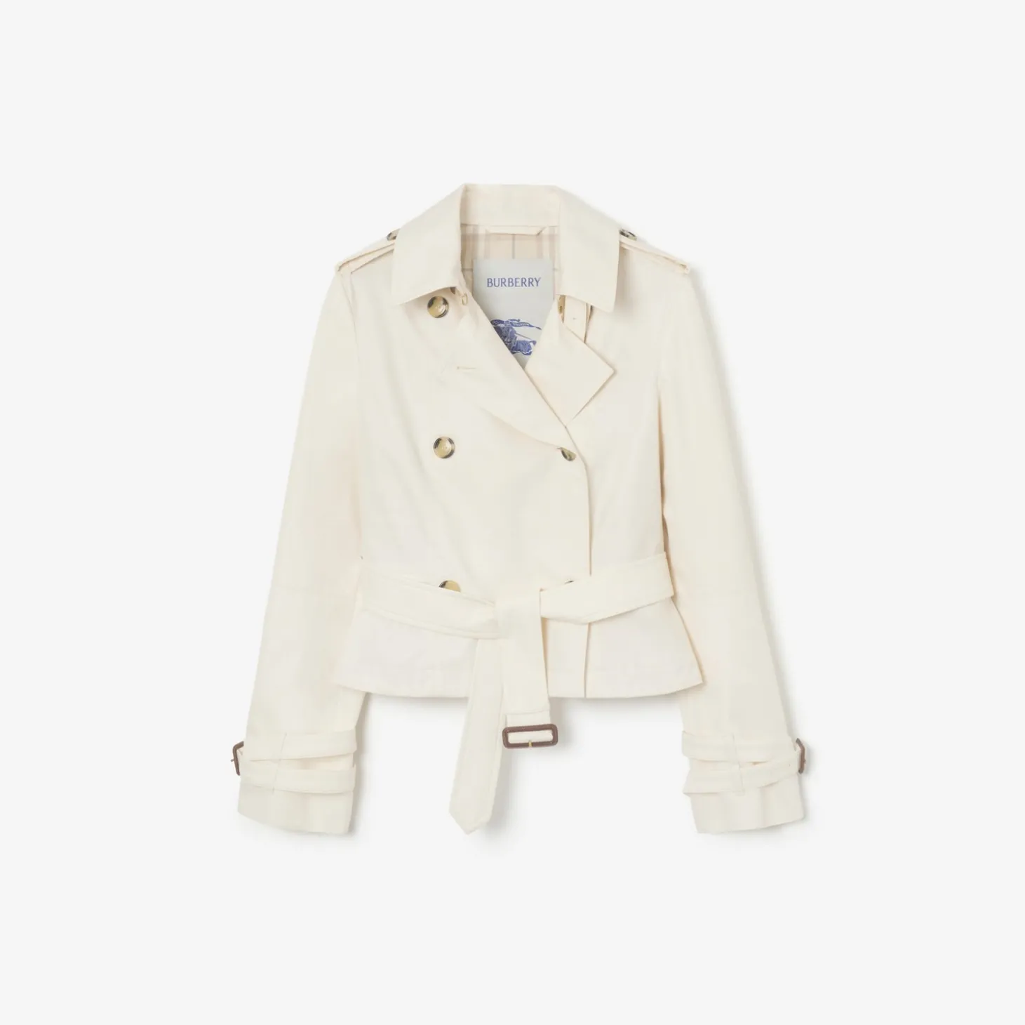 Cropped Tropical Gabardine Swarby Trench Jacket