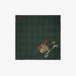 Crystal Knight Check Silk Scarf