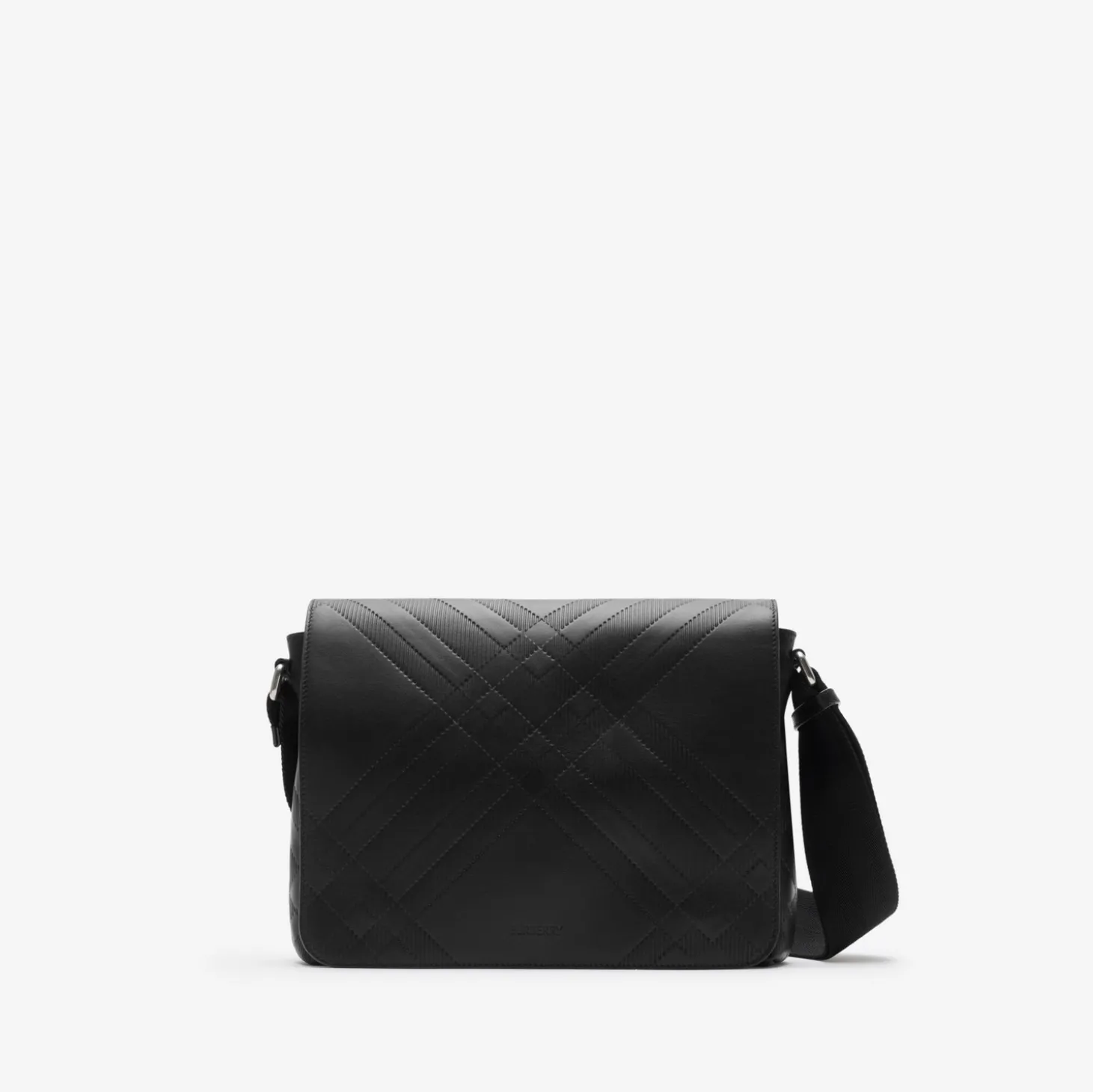 Embossed Check Messenger Bag