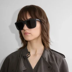 Embossed Check Square Sunglasses